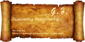 Gyarmaty Henrietta névjegykártya