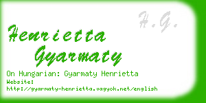 henrietta gyarmaty business card